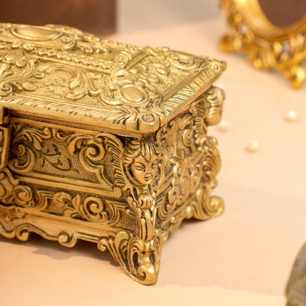 Brass Jewellery Box (4.5 Inch) Vedansh Craft