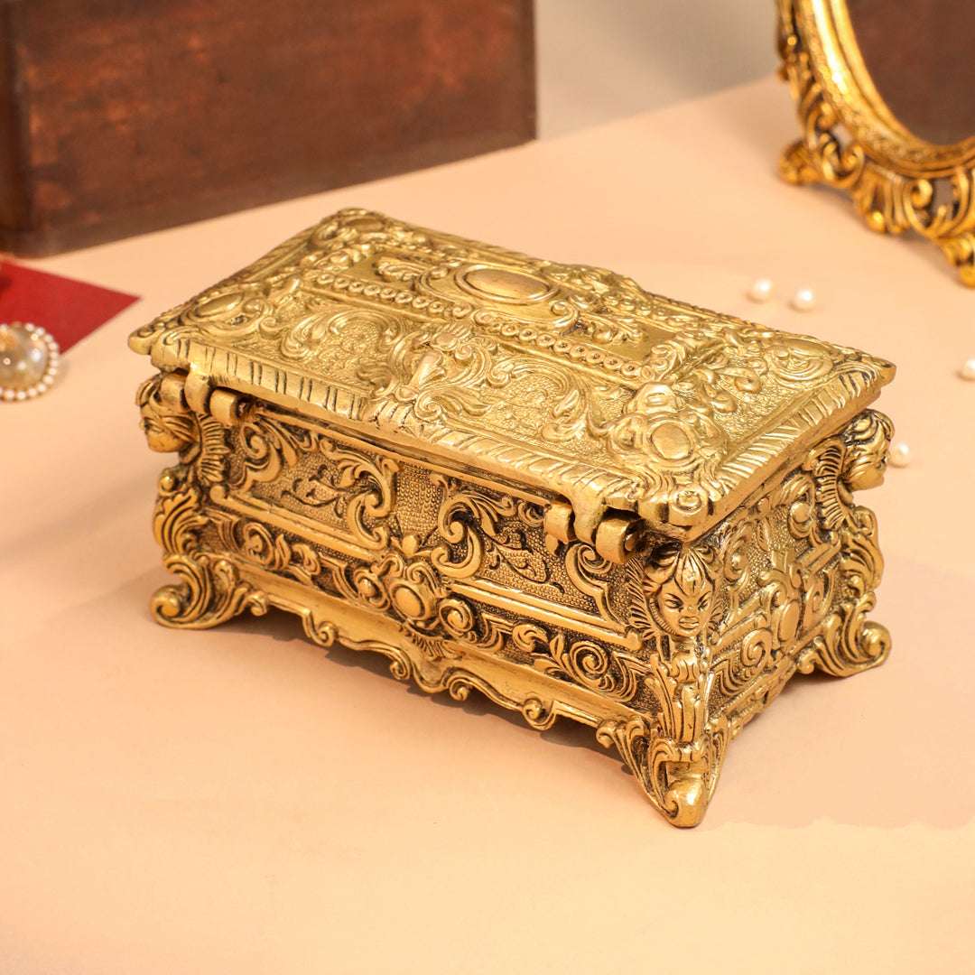 Brass Jewellery Box (4.5 Inch) Vedansh Craft