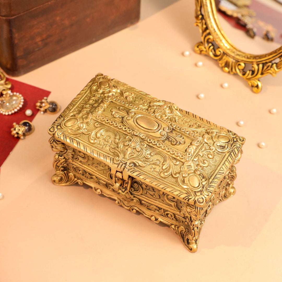 Brass Jewellery Box (4.5 Inch) Vedansh Craft