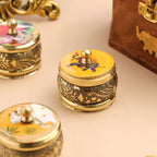 Brass Pichwai Sindoor Box Pack of Three (1.8 INCH) Vedansh Craft