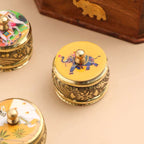 Brass Pichwai Sindoor Box Pack of Three (1.8 INCH) Vedansh Craft