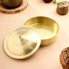 Brass Matt Finish Roti/Chapati box (4.5 Inch) Vedansh Craft