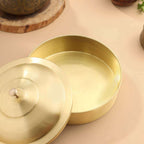 Brass Matt Finish Roti/Chapati box (4.5 Inch) Vedansh Craft