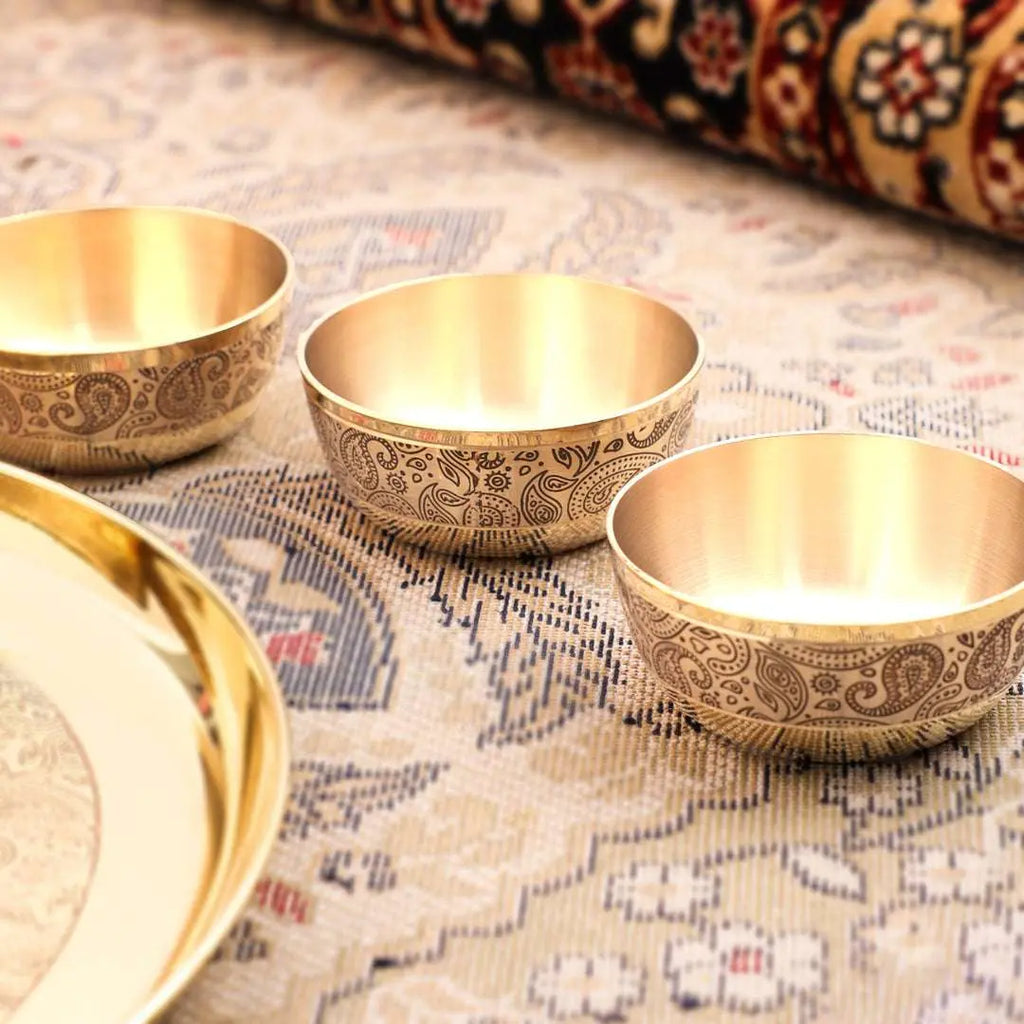 Brass Maharaja Thali/Dinner Set (1.85 Kg) Vedansh Craft