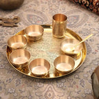 Brass Maharaja Thali/Dinner Set (1.85 Kg) Vedansh Craft