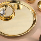 Brass Hammered Thali Set (1.1 Kg) Vedansh Craft