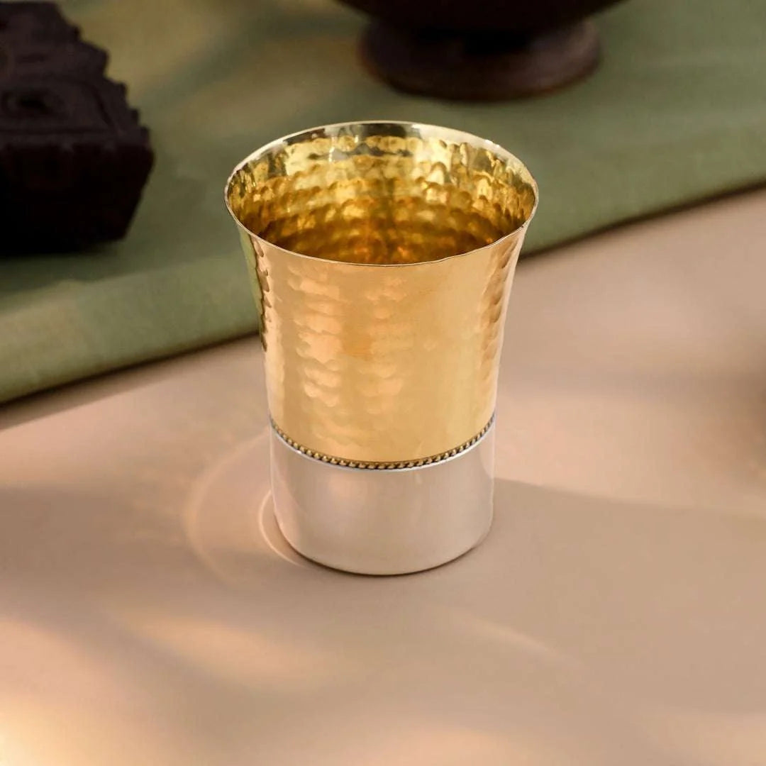 Brass Hammered Thali Set (1.1 Kg) Vedansh Craft