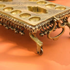 Brass Pallanguzhi Game Board with Wheels (20 Inch) Vedansh Craft