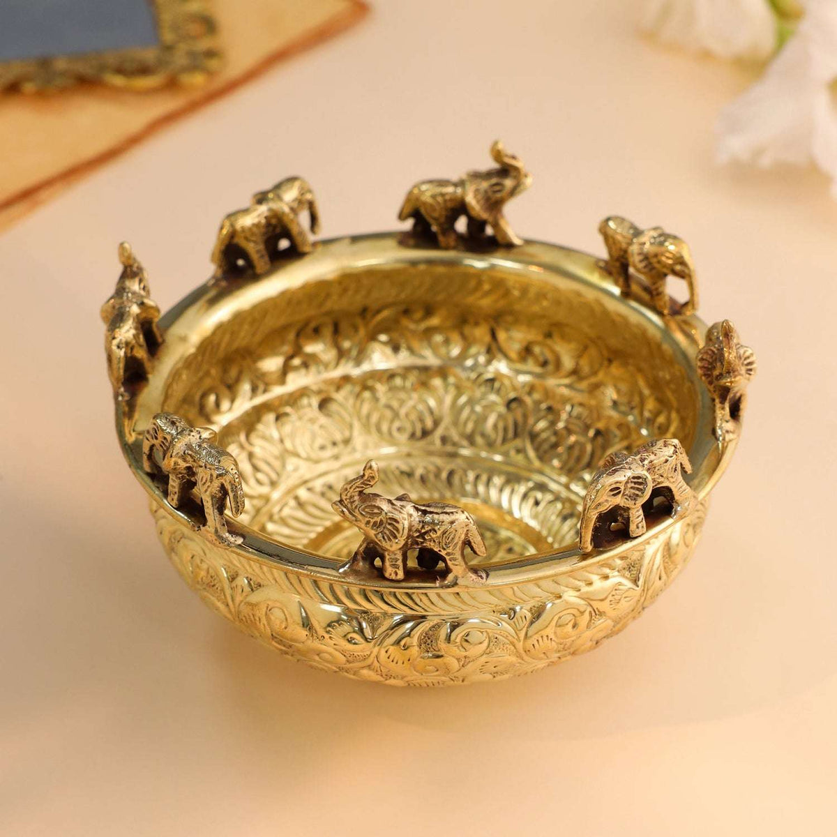 Brass Elephant Urli Bowl Vedansh Craft