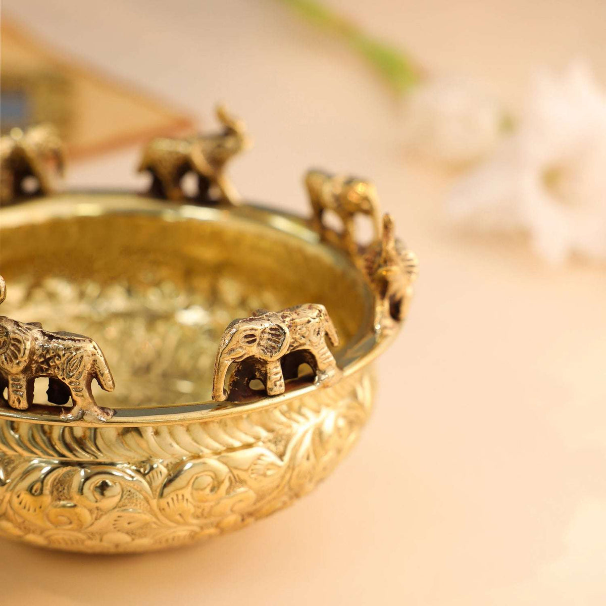 Brass Elephant Urli Bowl Vedansh Craft