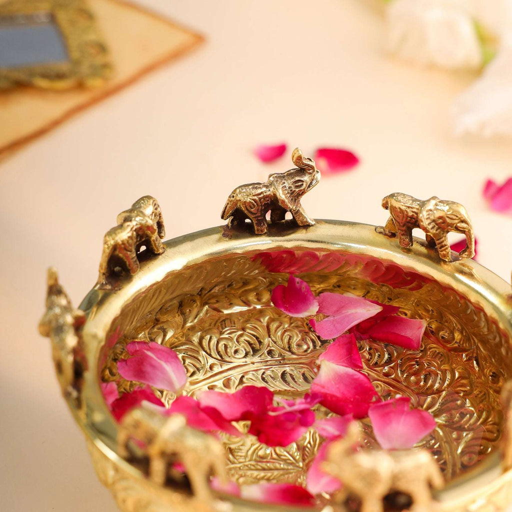Brass Elephant Urli Bowl Vedansh Craft