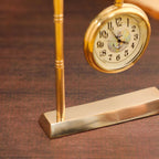 Brass Hanging Table Clock with Stand (5.5 Inch) Vedansh Craft