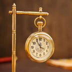 Brass Hanging Table Clock with Stand (5.5 Inch) Vedansh Craft