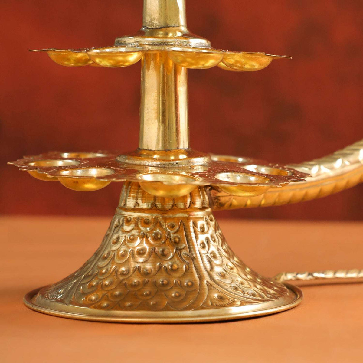 Brass Traditional 21 Petal Ganga Aarti (14 Inch) Vedansh Craft