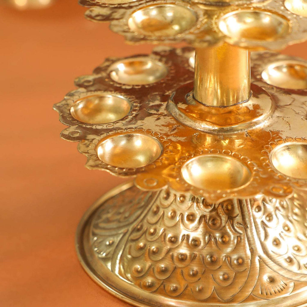 Brass Traditional 21 Petal Ganga Aarti (14 Inch) Vedansh Craft