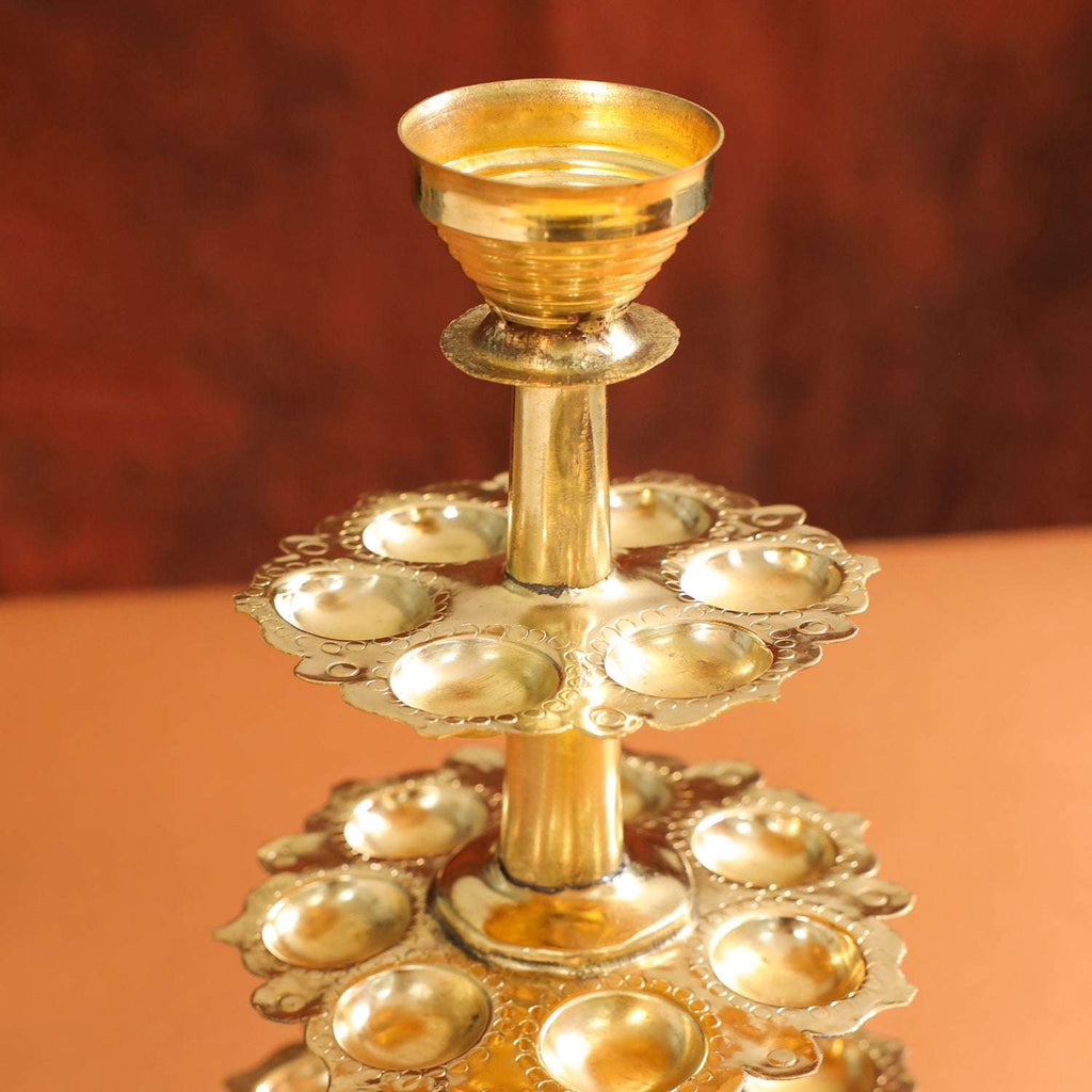 Brass Traditional 21 Petal Ganga Aarti (14 Inch) Vedansh Craft