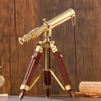 Brass Telescope with Wooden Tripod Stand (12 Inch) Vedansh Craft