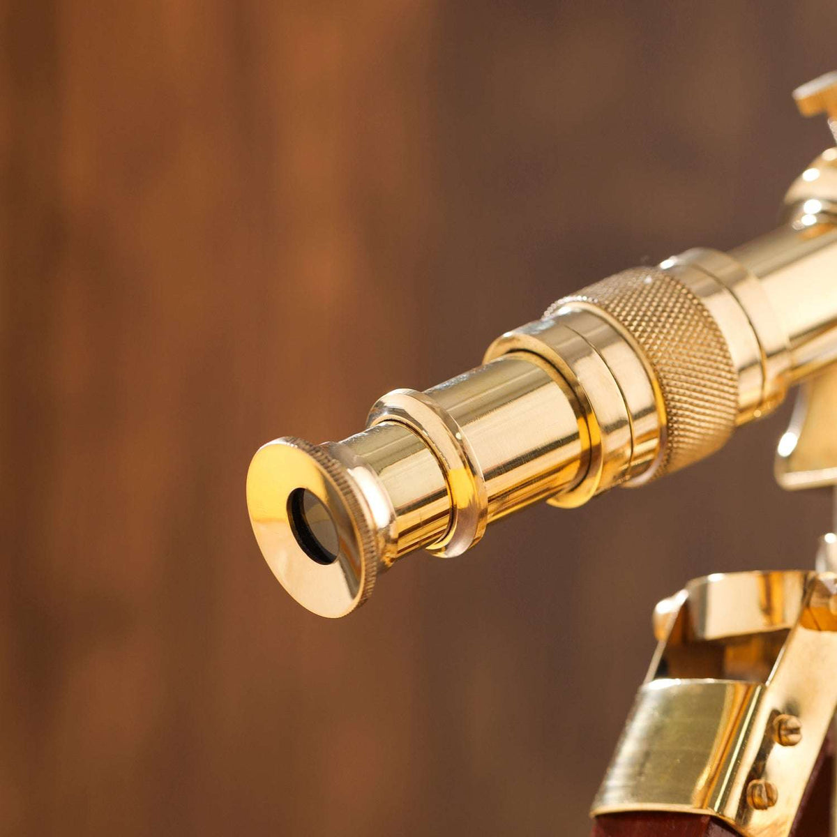 Brass Telescope with Wooden Tripod Stand (12 Inch) Vedansh Craft