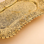 Brass Peacock Design Serving Tray / Platter (23 Inch) Vedansh Craft