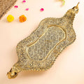 Brass Peacock Design Serving Tray / Platter (23 Inch) Vedansh Craft
