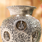 Brass Silver Plated Ashtalakshmi Kodam / Kalash (8 Inch) Vedansh Craft