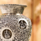 Brass Silver Plated Ashtalakshmi Kodam / Kalash (8 Inch) Vedansh Craft
