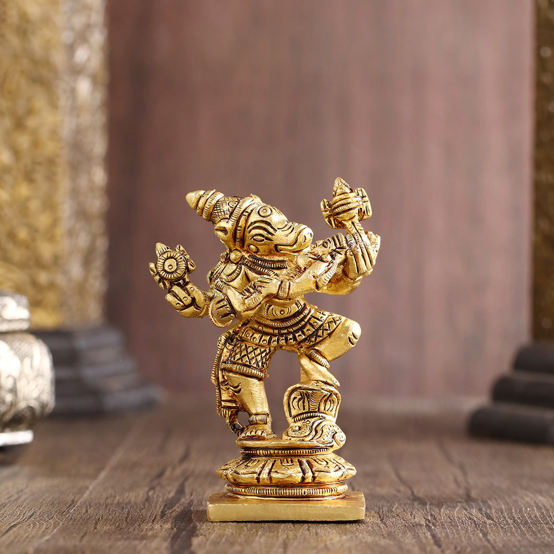 Brass Standing Varaha Lakshmi Idol (3.5 Inch) Vedansh Craft