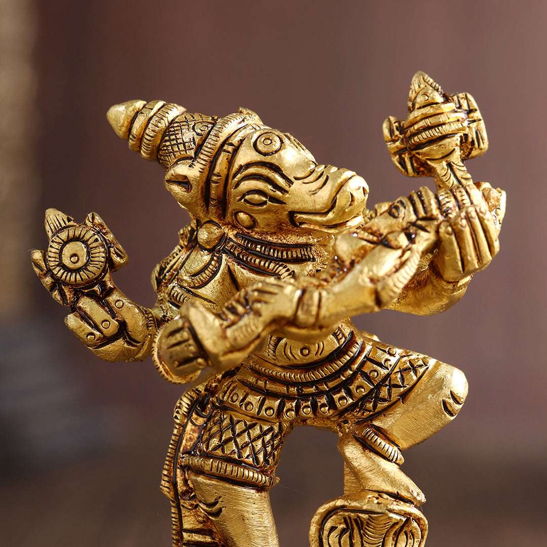 Brass Standing Varaha Lakshmi Idol (3.5 Inch) Vedansh Craft
