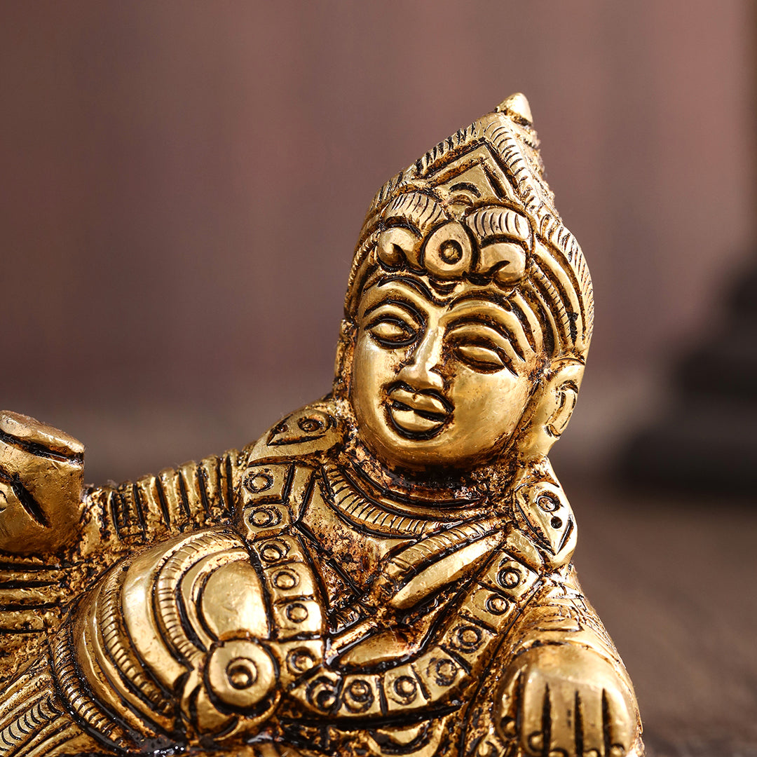 Brass Kuber Maharaj sitting Idol (2.5 Inch) Vedansh Craft