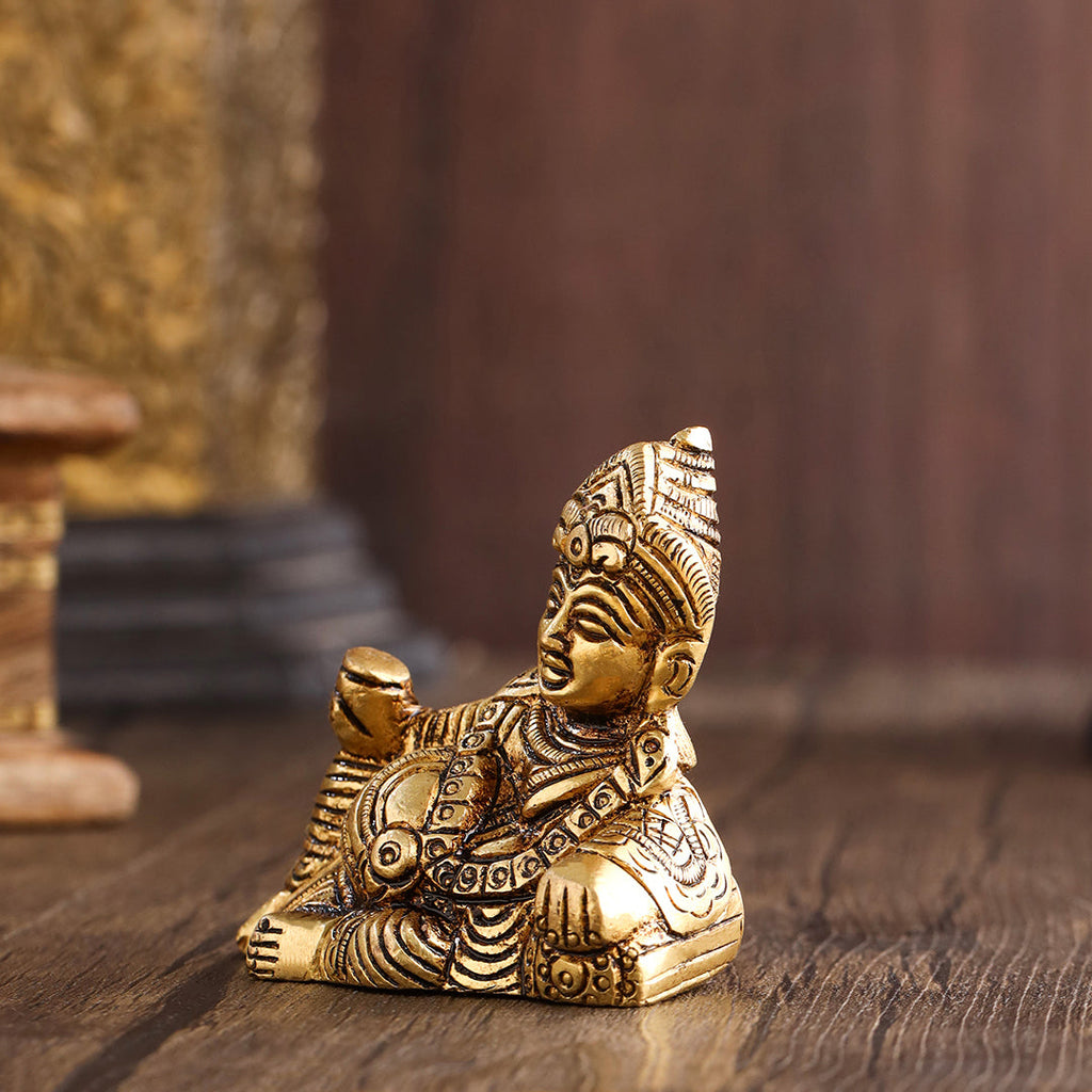 Brass Kuber Maharaj sitting Idol (2.5 Inch) Vedansh Craft