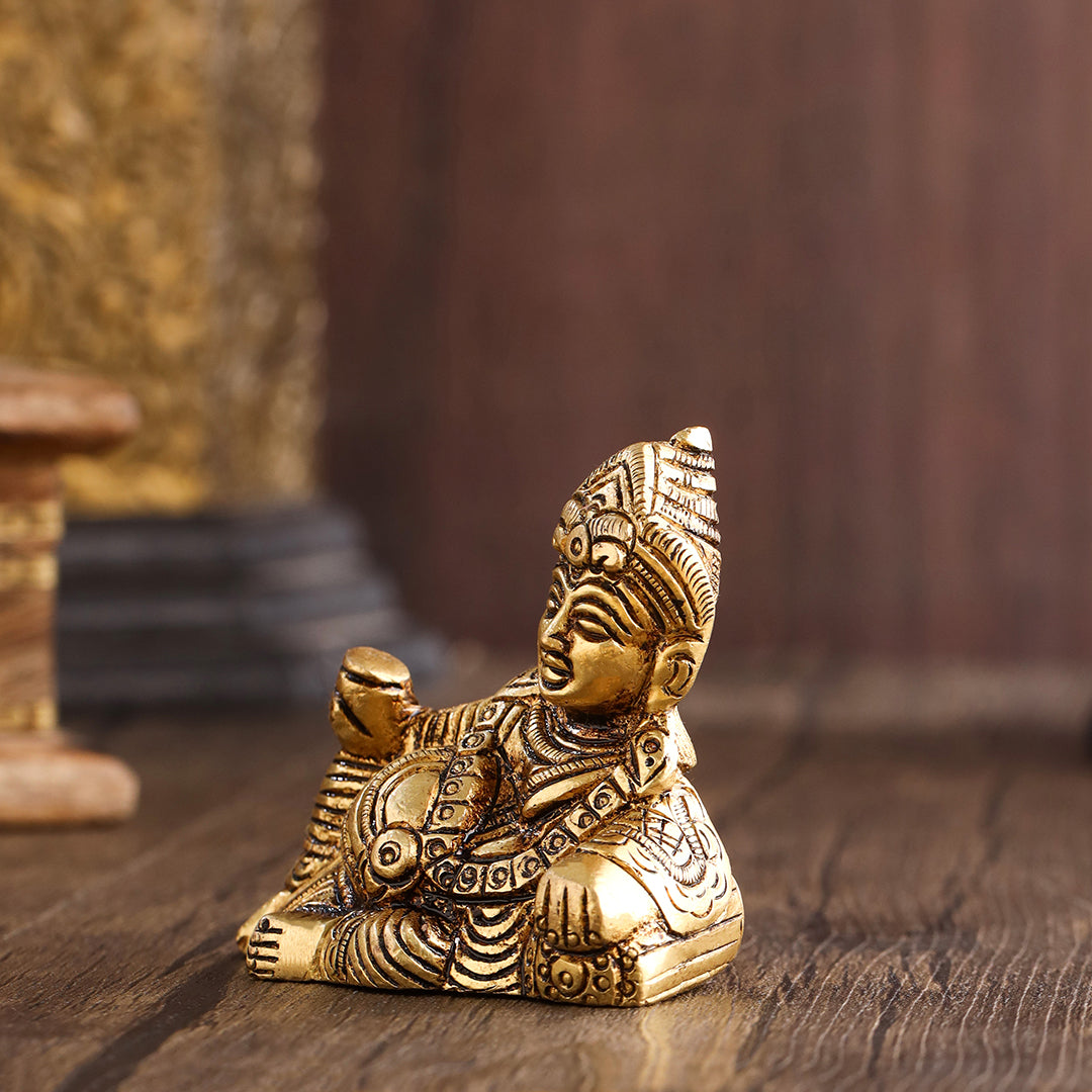 Brass Kuber Maharaj sitting Idol (2.5 Inch) Vedansh Craft