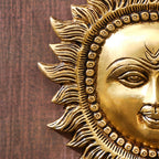 Brass Sun Face Wall Hanging (5.8 Inch) Vedansh Craft