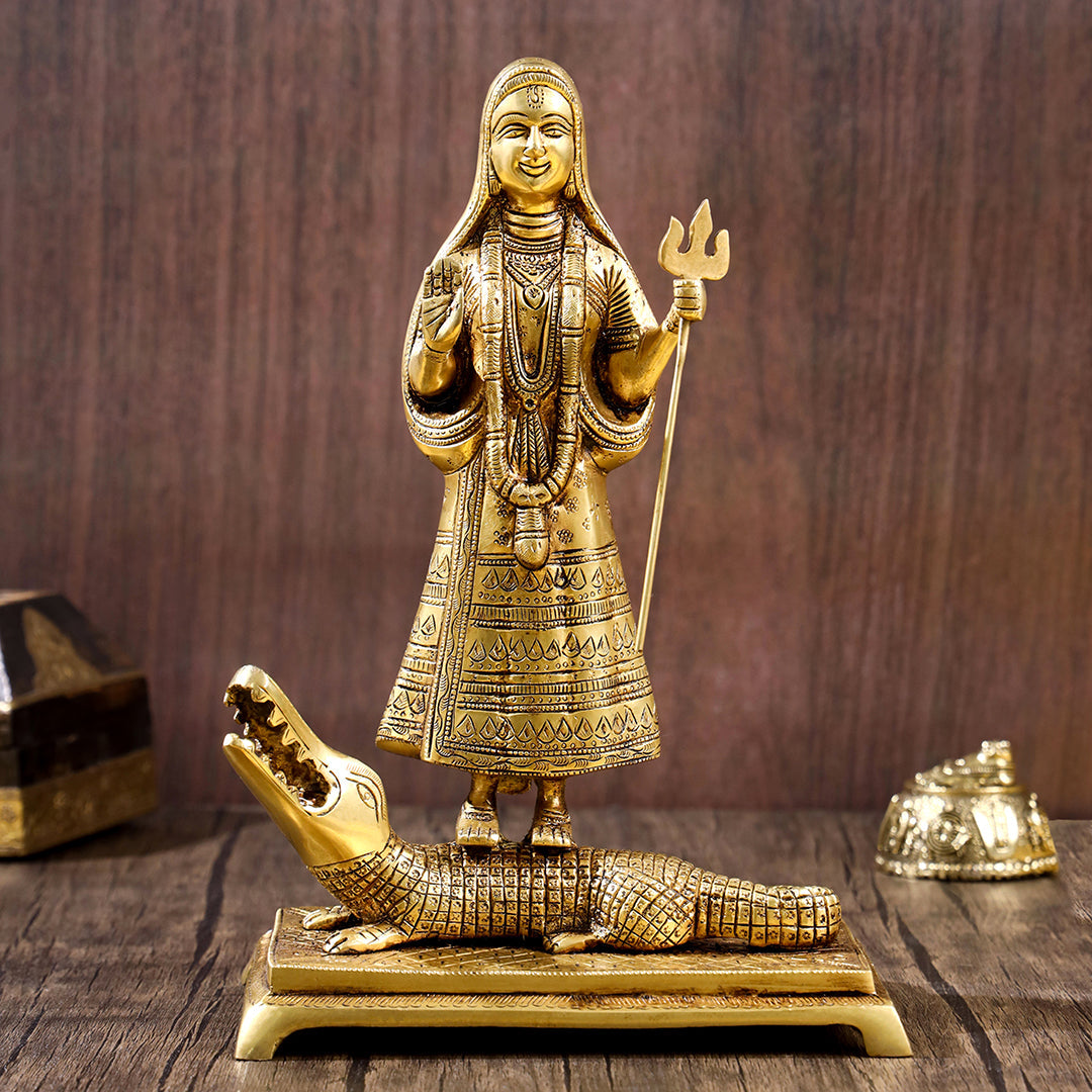 Brass Goddess Standing Ganga Statue (12.5 Inch) Vedansh Craft