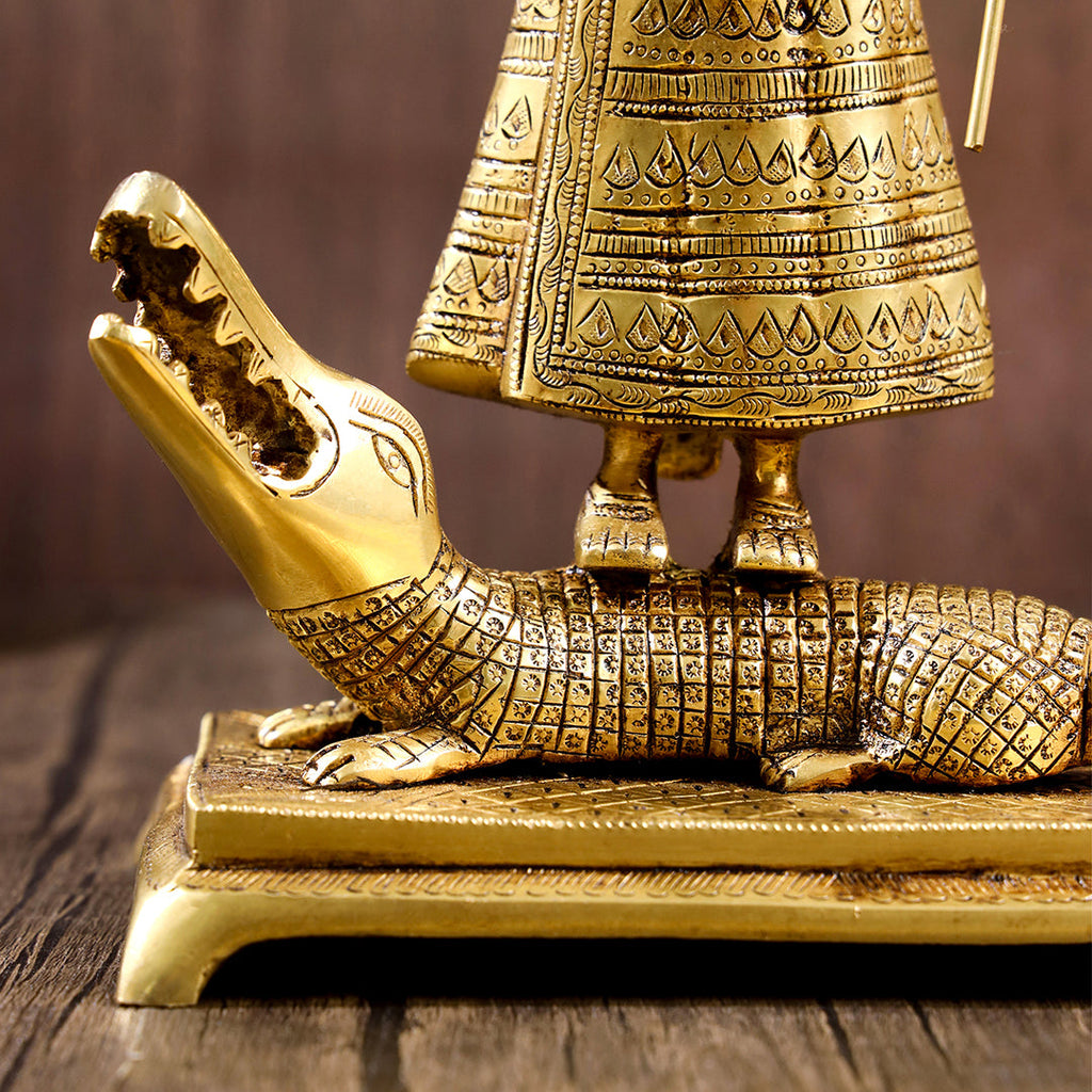Brass Goddess Standing Ganga Statue (12.5 Inch) Vedansh Craft
