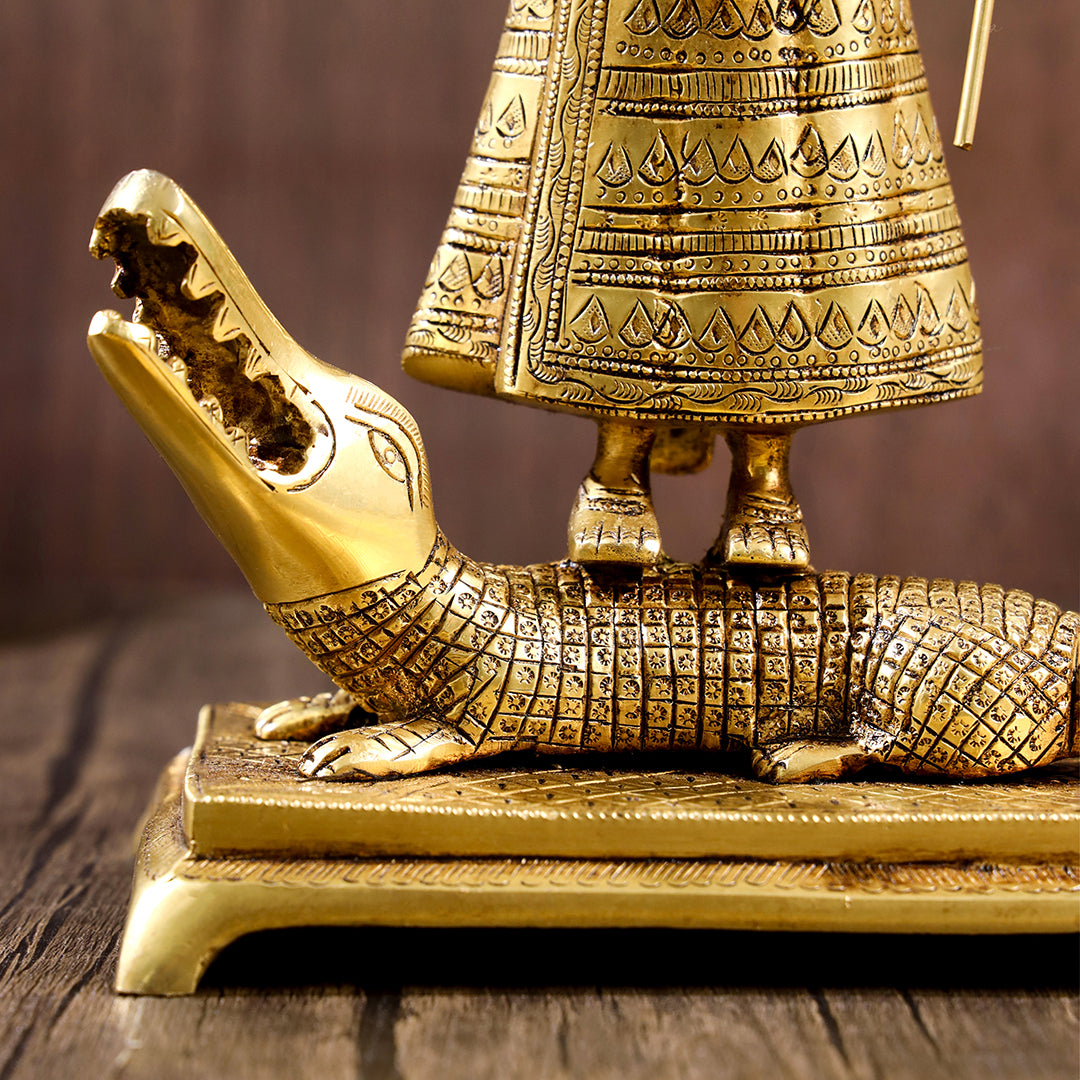 Brass Goddess Standing Ganga Statue (12.5 Inch) Vedansh Craft