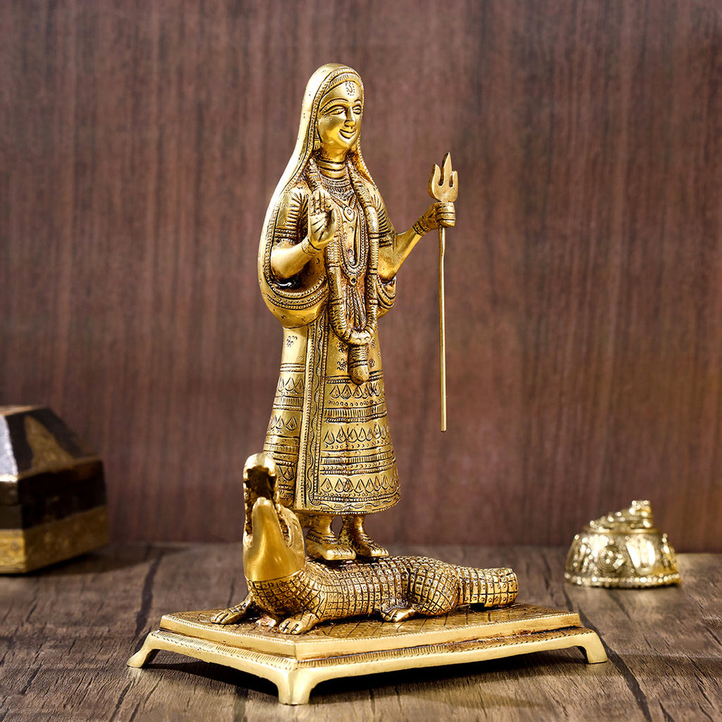 Brass Goddess Standing Ganga Statue (12.5 Inch) Vedansh Craft