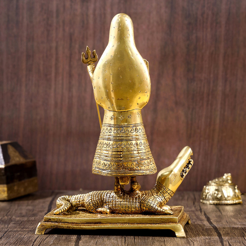Brass Goddess Standing Ganga Statue (12.5 Inch) Vedansh Craft