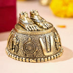Brass Charan Paduka with Velvet Box – Divine Footprints of Lord Vishnu Vedansh Craft