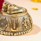 Brass Charan Paduka with Velvet Box – Divine Footprints of Lord Vishnu Vedansh Craft