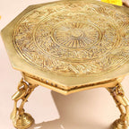 Brass Superfine Chowki With Peacock Pillars (5.5 INCH) Vedansh Craft