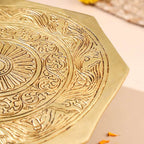 Brass Superfine Chowki With Peacock Pillars (5.5 INCH) Vedansh Craft