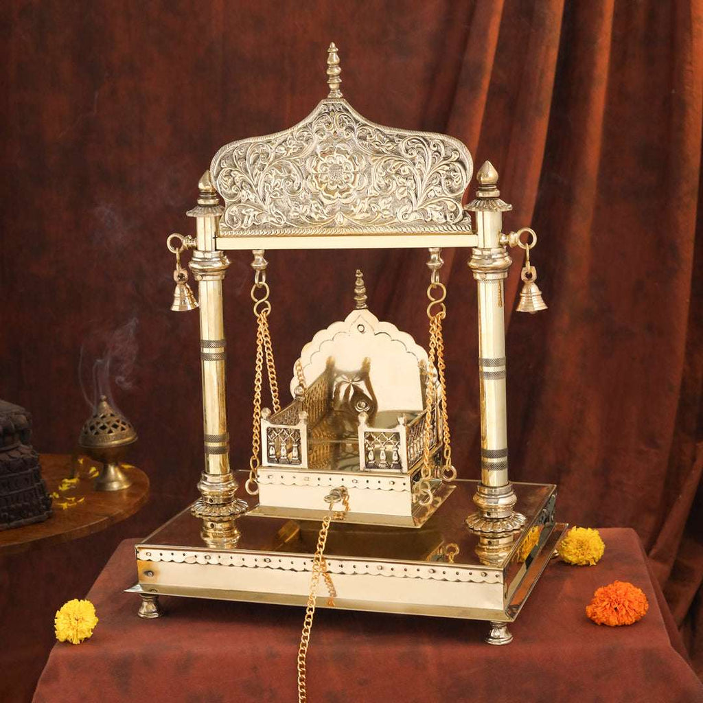 Brass Laddu Gopal Swing / Jhula (20.8 Inch) Vedansh Craft