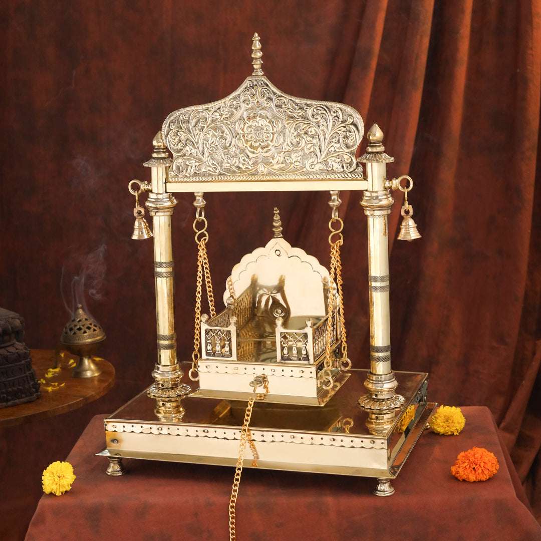 Brass Laddu Gopal Swing / Jhula (20.8 Inch) Vedansh Craft