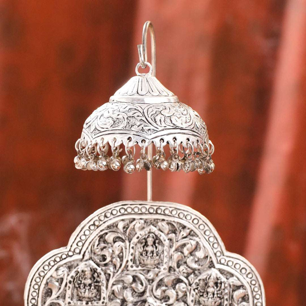 Brass Silver Plated Ashtalakshmi / Ganesha Singhasan with Dome for Laddu Gopal (14 Inch) Vedansh Craft