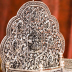 Brass Silver Plated Ashtalakshmi / Ganesha Singhasan with Dome for Laddu Gopal (14 Inch) Vedansh Craft