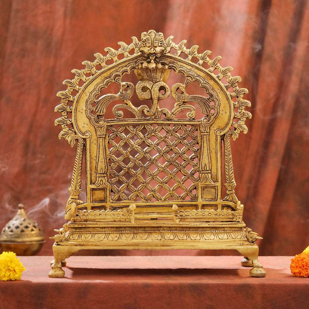 Brass Superfine Sheshnag Singhasan – Premium Handmade Pooja Deco (13 Inch) Vedansh Craft