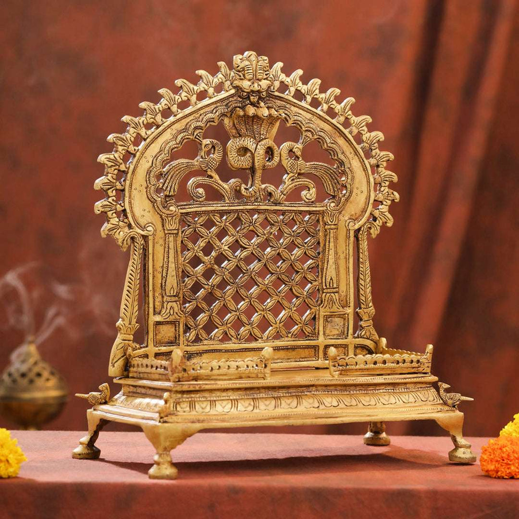 Brass Superfine Sheshnag Singhasan – Premium Handmade Pooja Deco (13 Inch) Vedansh Craft