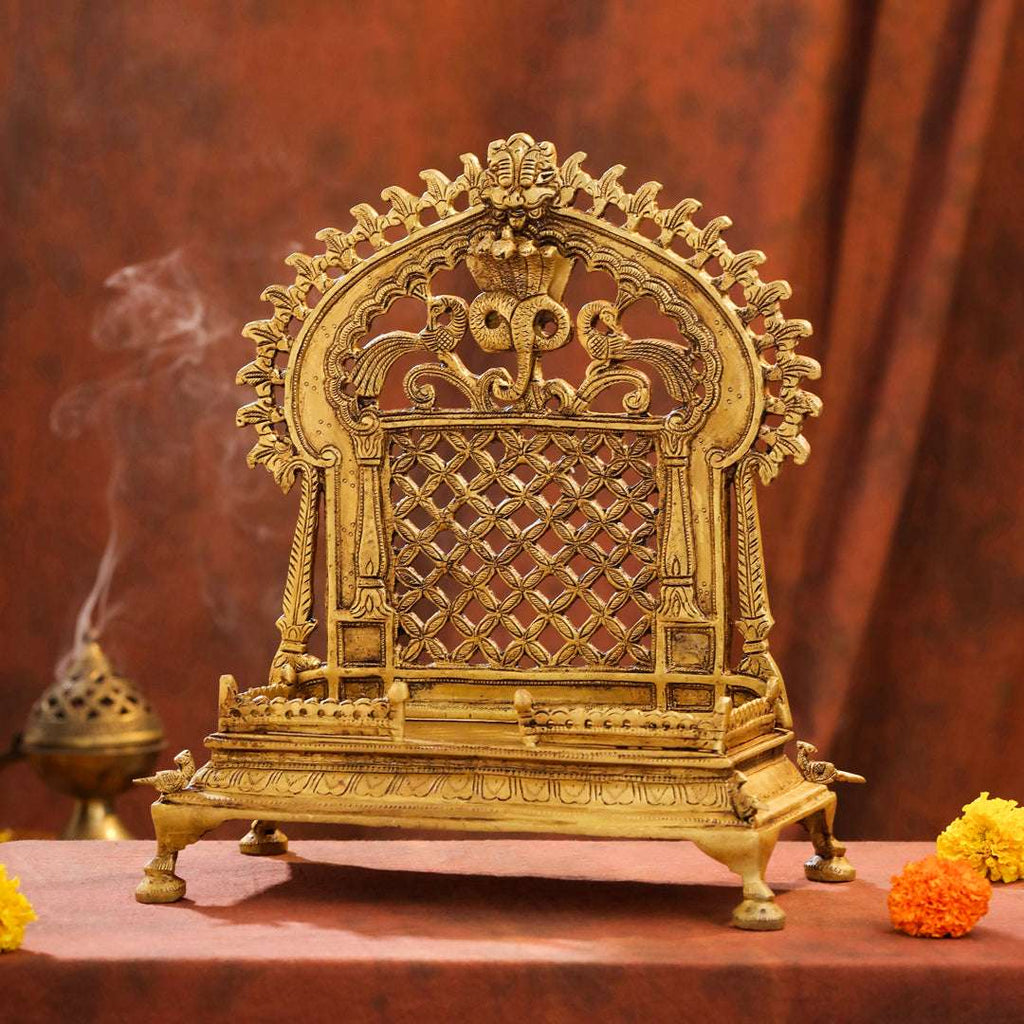 Brass Superfine Sheshnag Singhasan – Premium Handmade Pooja Deco (13 Inch) Vedansh Craft