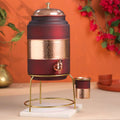 Premium Copper Water Dispenser with Glass & Stand (12 Inch) Vedansh Craft