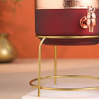 Premium Copper Water Dispenser with Glass & Stand (12 Inch) Vedansh Craft